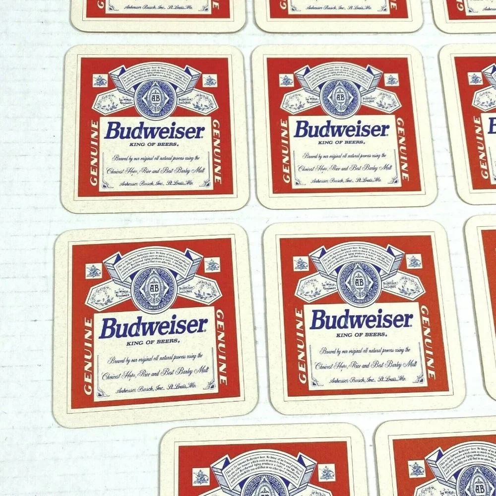 Set of 15 Bud Beer Budweiser Cardboard‎ Paper Drink Coasters Barware Brewriana